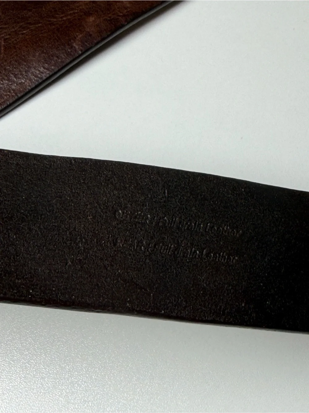 Men's ELLIOT RHODES London 38W Brown Leather Belt with Antique Brass Buckle
